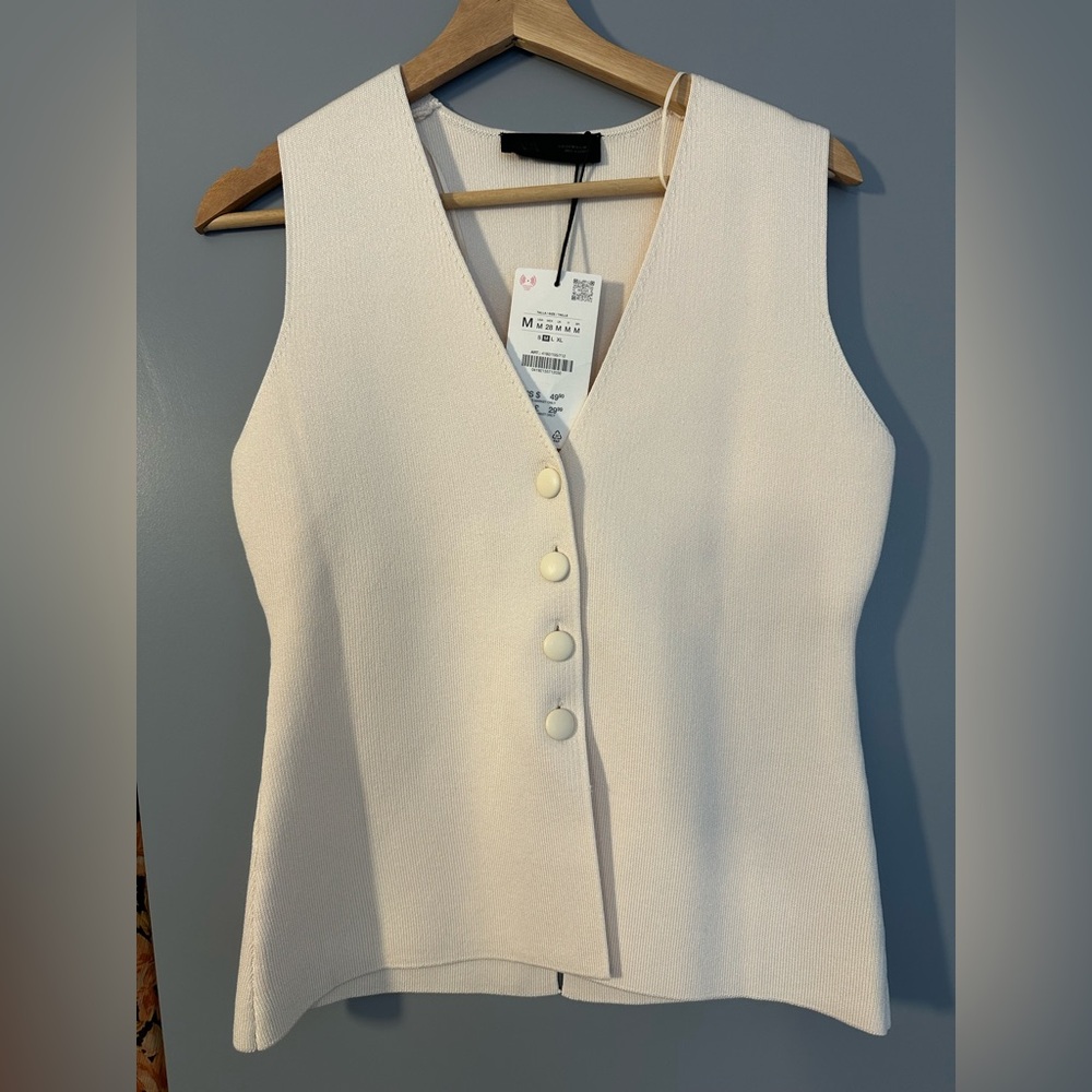 Zara Cream Knit Top - Picture 2 of 8